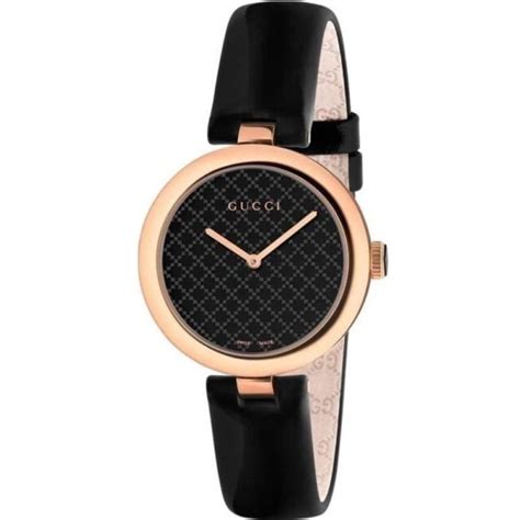 gucci diamantissima black dial leather ladies watch|Black Leather Diamantissima Watch, 27mm With Rose Gold.